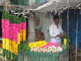 Mercato dei fiori in Sud India