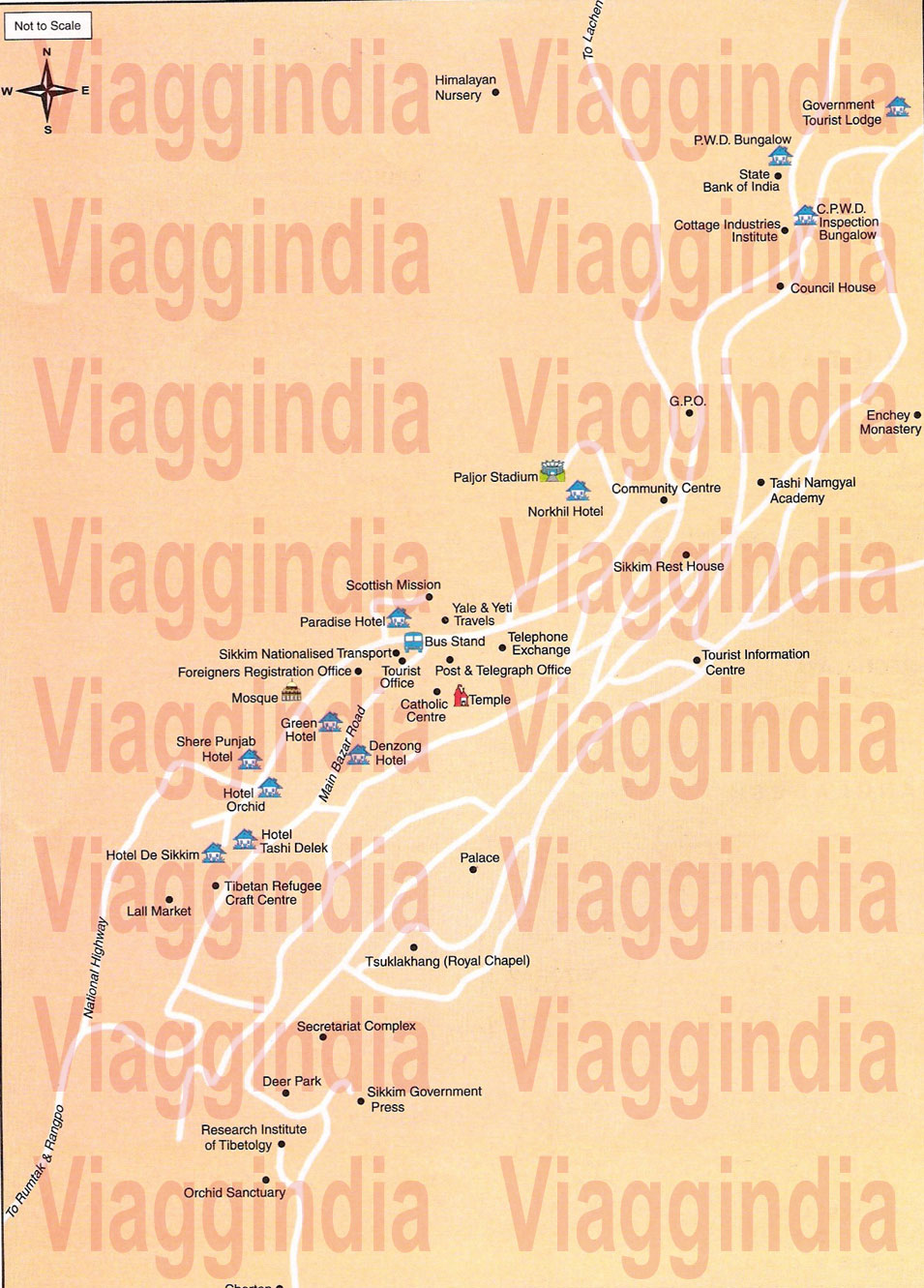 Mappa / Cartina di Gangtok, India